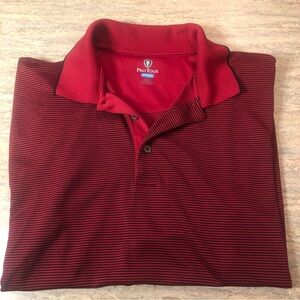 Pro tour cool play red stripped golf shirt